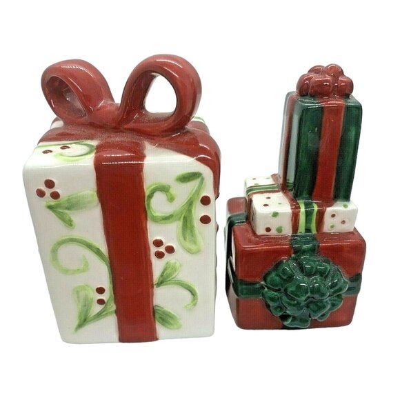 Fitz & Floyd Other - Vintage NOOB Fitz & Floyd Christmas Present Salt & Pepper Shaker Set Retired